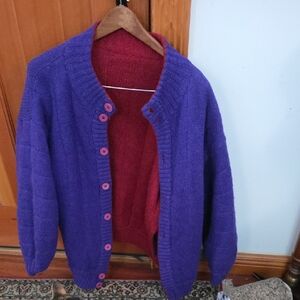 Purple and Red Women's Sweater